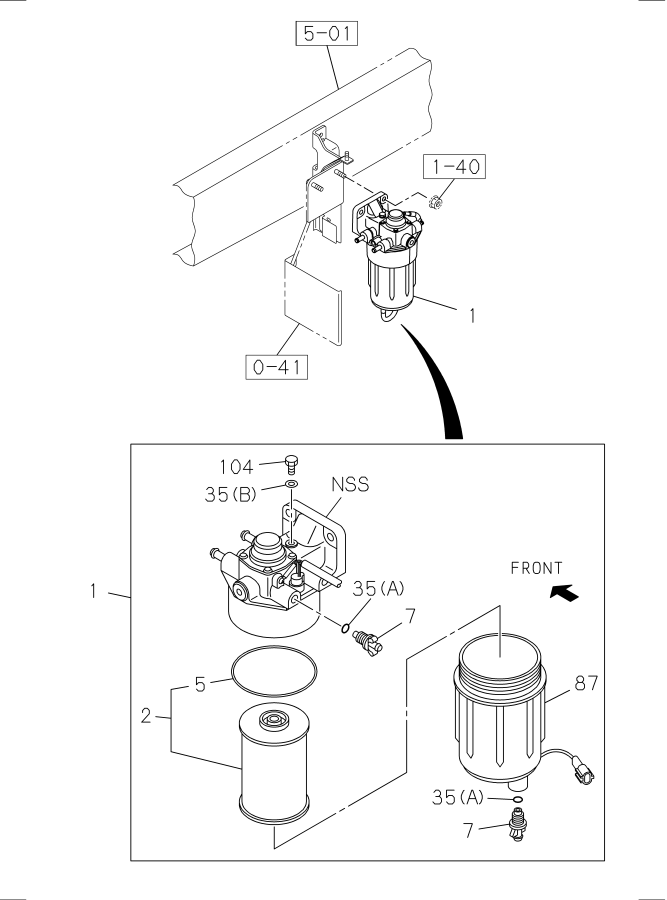 Diagram WATER SEDIMENTER; FUEL NPR for your 2024 Isuzu FTR   