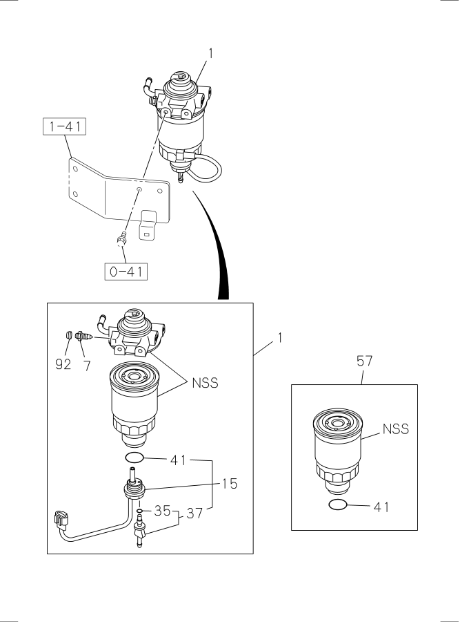 Diagram WATER SEDIMENTER; FUEL PIO PARTS<XSB7TU> for your Isuzu