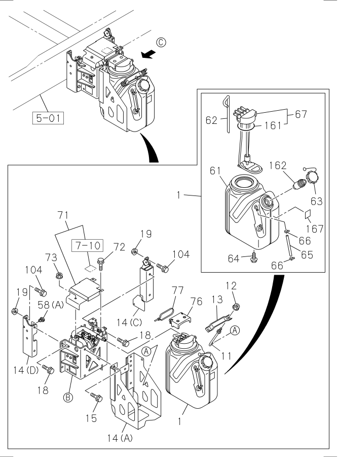 Diagram DEF TANK AND PIPING for your Isuzu FTR  