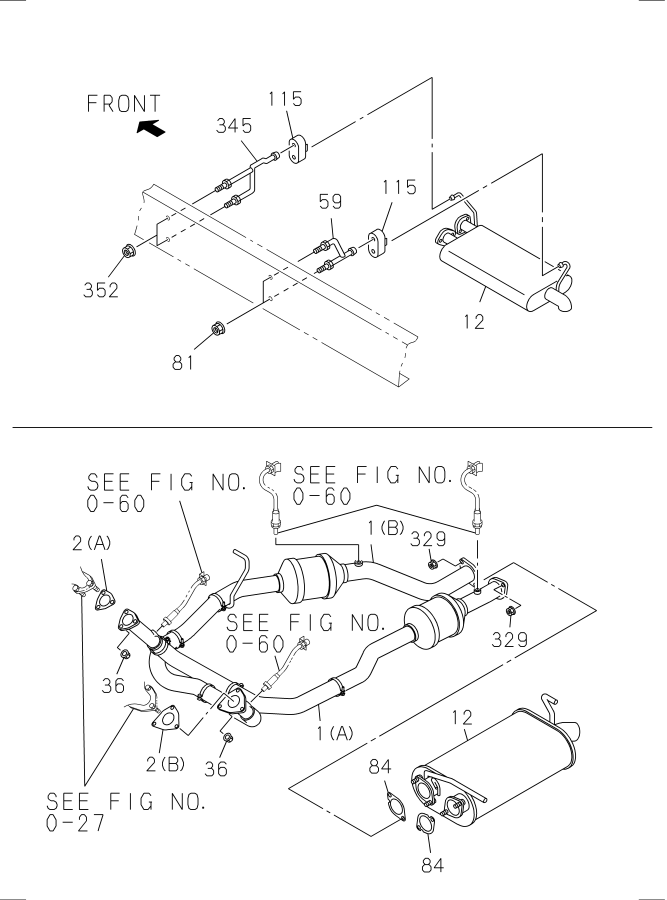 Diagram EXHAUST PIPE AND SILENCER for your Isuzu NPR  