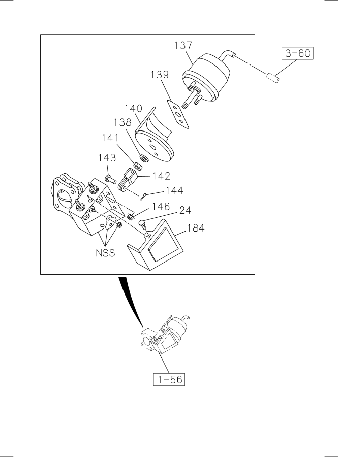 Diagram EXHAUST BRAKE VALVE AND CONTROL CYLINDER for your Isuzu