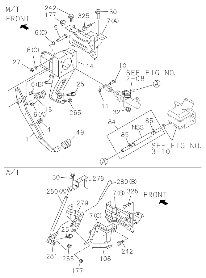 Diagram CLUTCH PEDAL AND CONTROL for your Isuzu