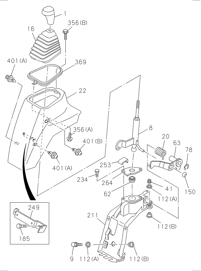 Diagram MANUAL TRANSMISSION SHIFT CONTROL LEVER for your 2005 Isuzu NRR SINGLE CAB AND LONG CHASSIS DIESEL 4HK1-TCS (RJS) 