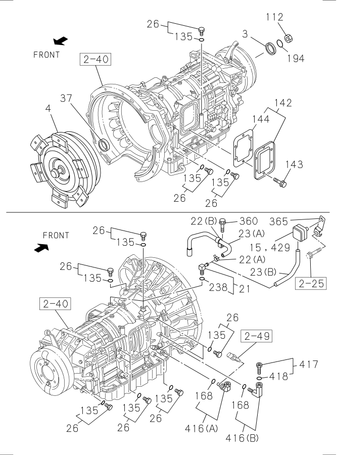 Diagram AUTO TRANS CASE,CONVERTER AND OIL PUMP for your 2018 Isuzu FTR   