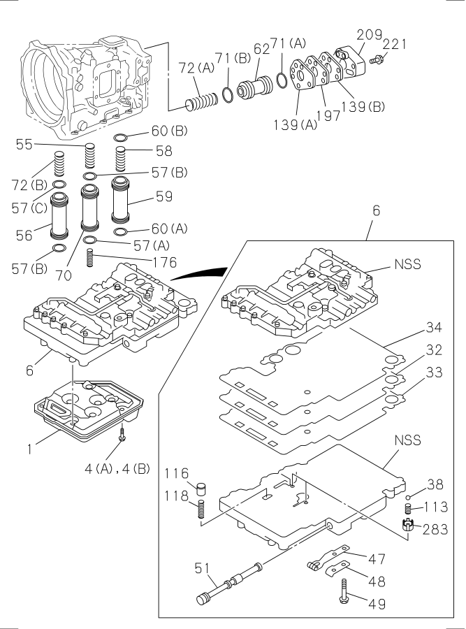 Diagram AUTO TRANS CONTROL VALVE; LOWER BODY for your Isuzu