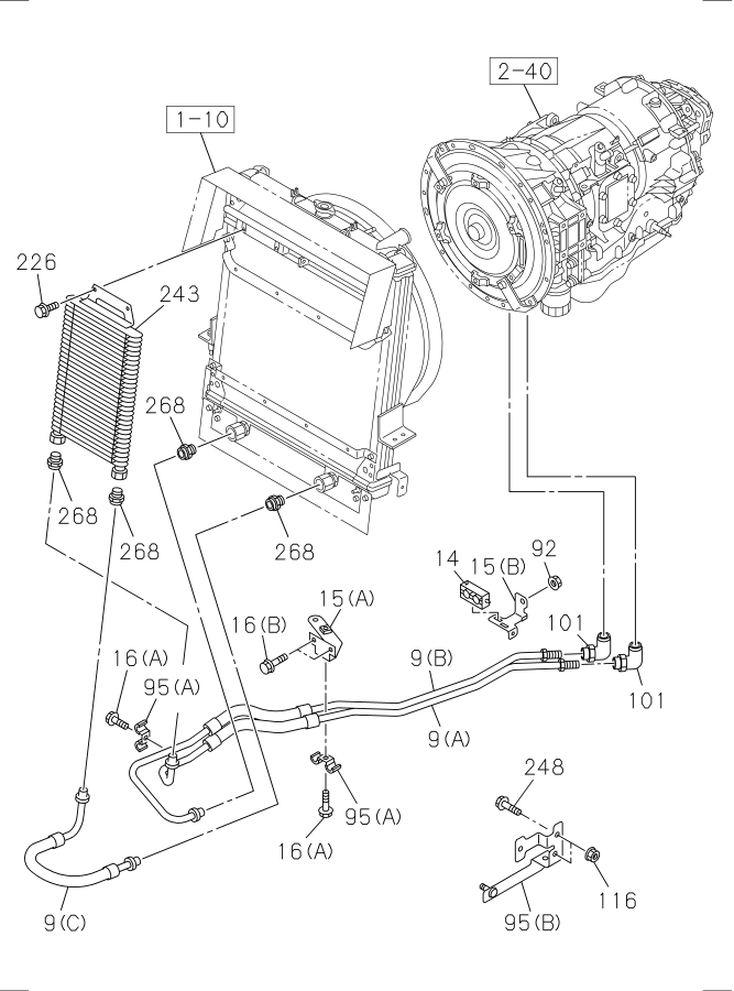 Diagram TRANSMISSION OIL COOLER SYSTEM for your Isuzu