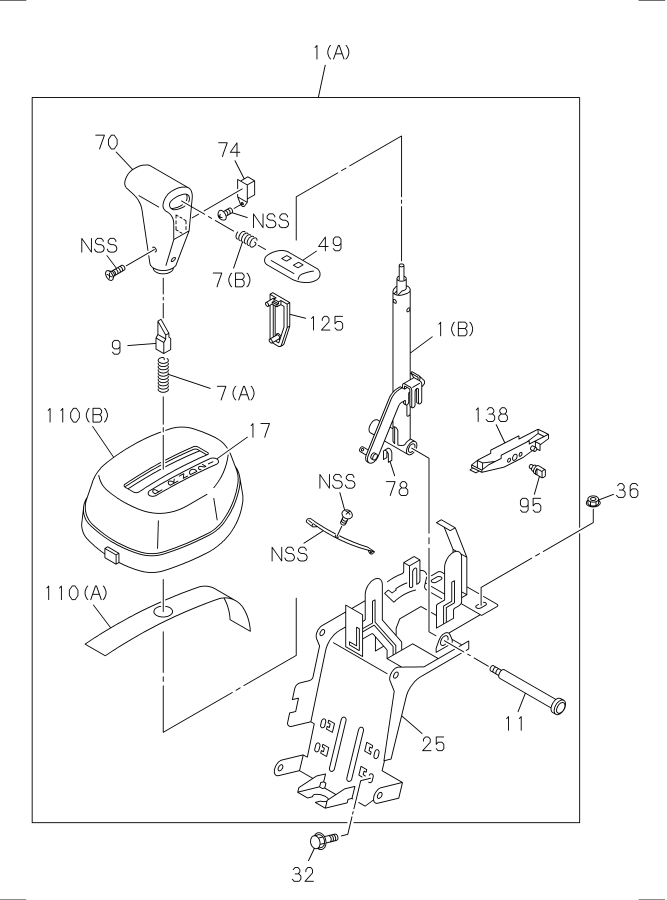 Diagram AUTO TRANS SHIFT CONTROL LEVER for your 2009 Isuzu NQR DIESEL 4HK1-TCS (RJS) CREW CAB 