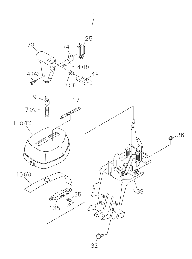 Diagram AUTO TRANS SHIFT CONTROL LEVER for your Isuzu