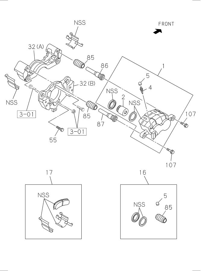 Diagram FRONT DISC BRAKE CALIPER for your 2010 Isuzu NRR   