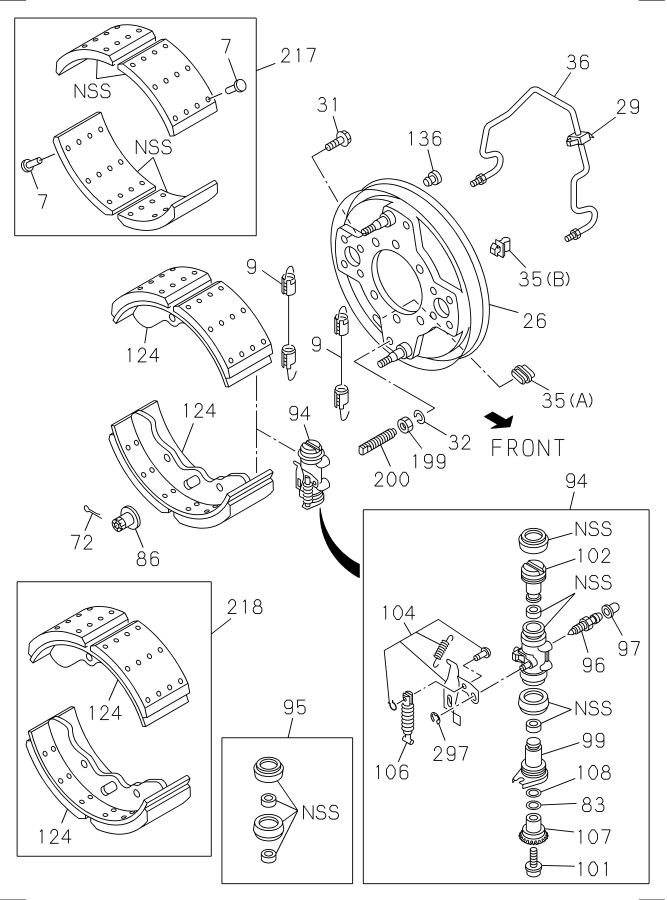 Diagram REAR WHEEL BRAKE for your 2007 Isuzu NRR   