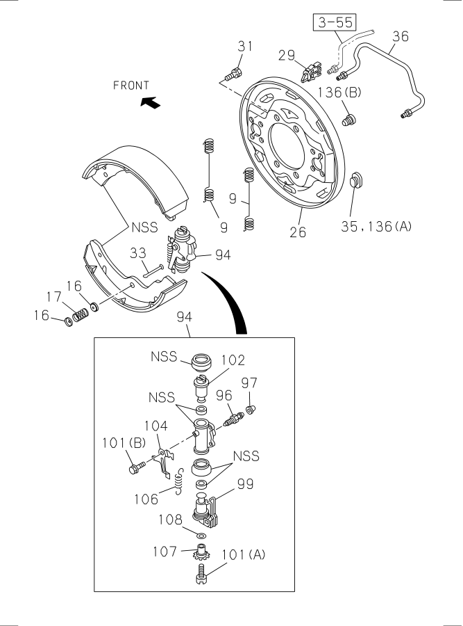 Diagram REAR WHEEL BRAKE for your 2022 Isuzu NPR-HD   