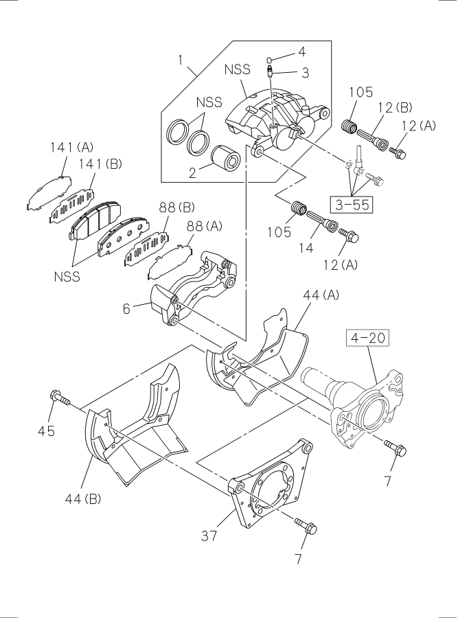 Diagram REAR DISC BRAKE CALIPER for your 2004 Isuzu NPR   