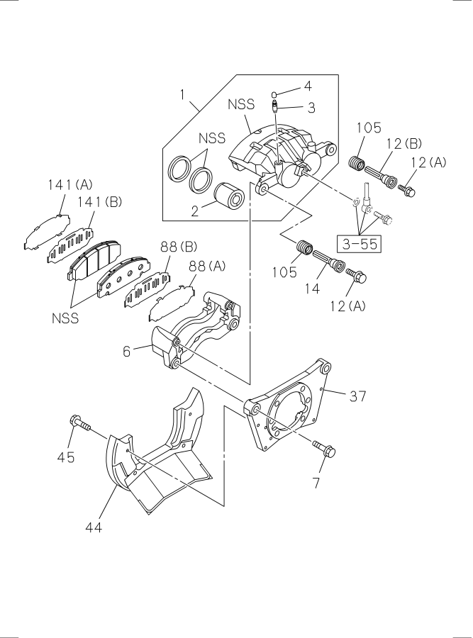 Diagram REAR DISC BRAKE CALIPER for your 2004 Isuzu NPR   