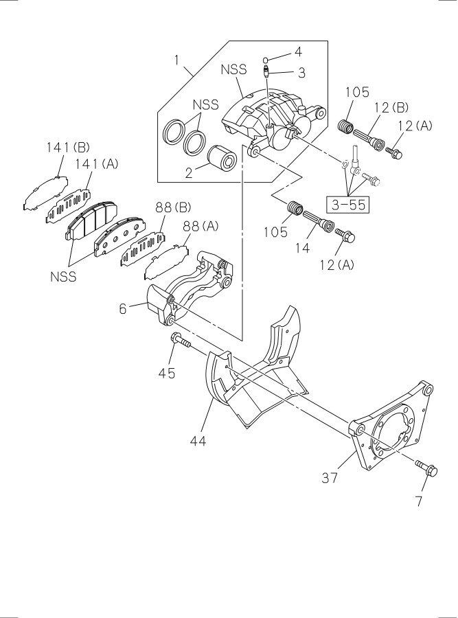 Diagram REAR DISC BRAKE CALIPER for your 2004 Isuzu NPR   