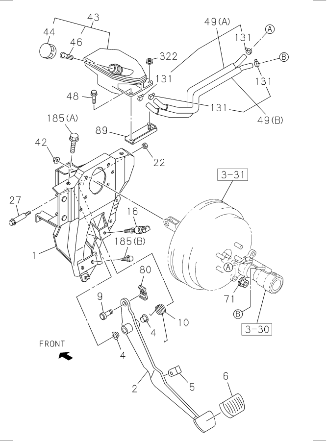 Diagram BRAKE PEDAL AND CONTROL for your Isuzu