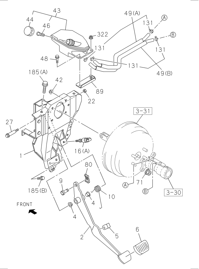 Diagram BRAKE PEDAL AND CONTROL for your 2017 Isuzu FTR   