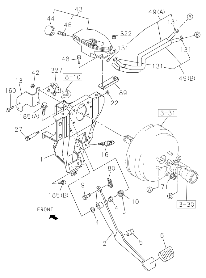 Diagram BRAKE PEDAL AND CONTROL for your 2017 Isuzu FTR   