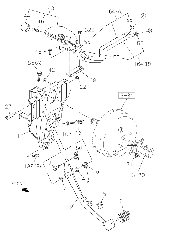 Diagram BRAKE PEDAL AND CONTROL for your Isuzu