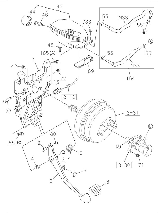 Diagram BRAKE PEDAL AND CONTROL for your Isuzu