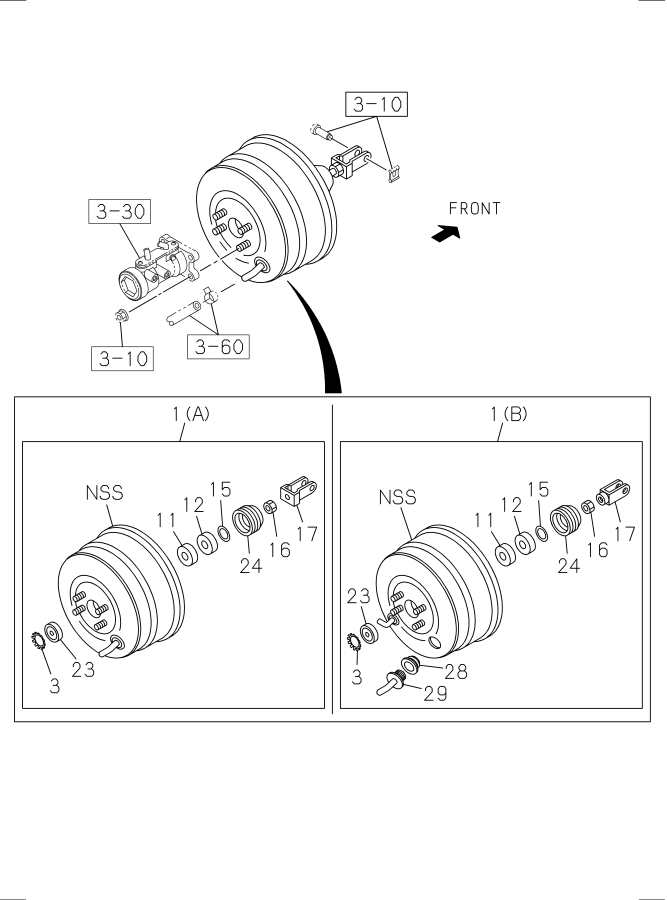 Diagram BRAKE MASTER VAC AND BRAKE BOOSTER for your Isuzu