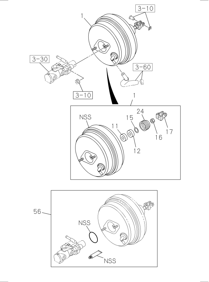 Diagram BRAKE MASTER VAC AND BRAKE BOOSTER for your Isuzu