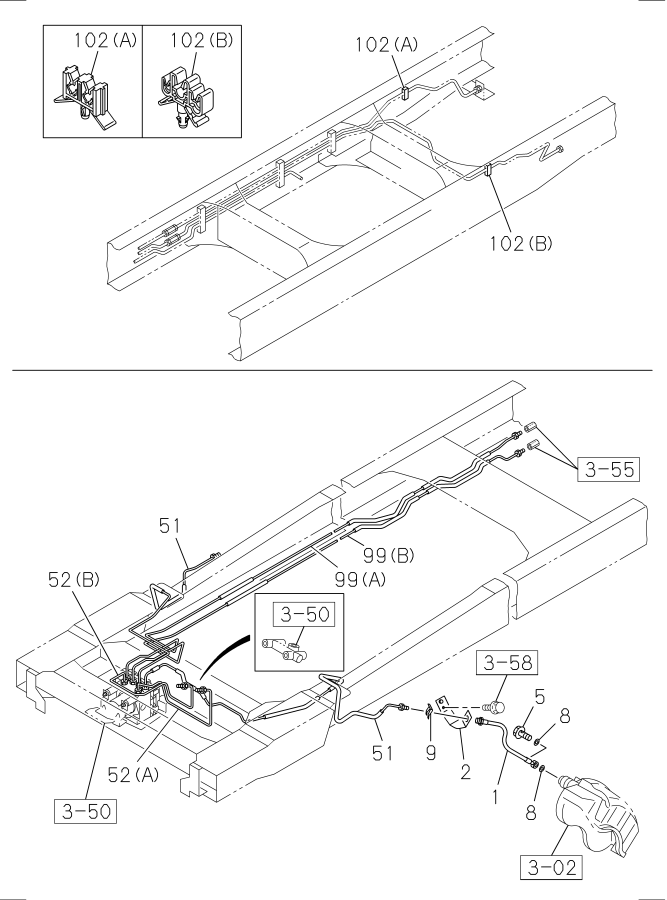 Diagram BRAKE PIPING; OIL,FRONT for your Isuzu NPR-XD  