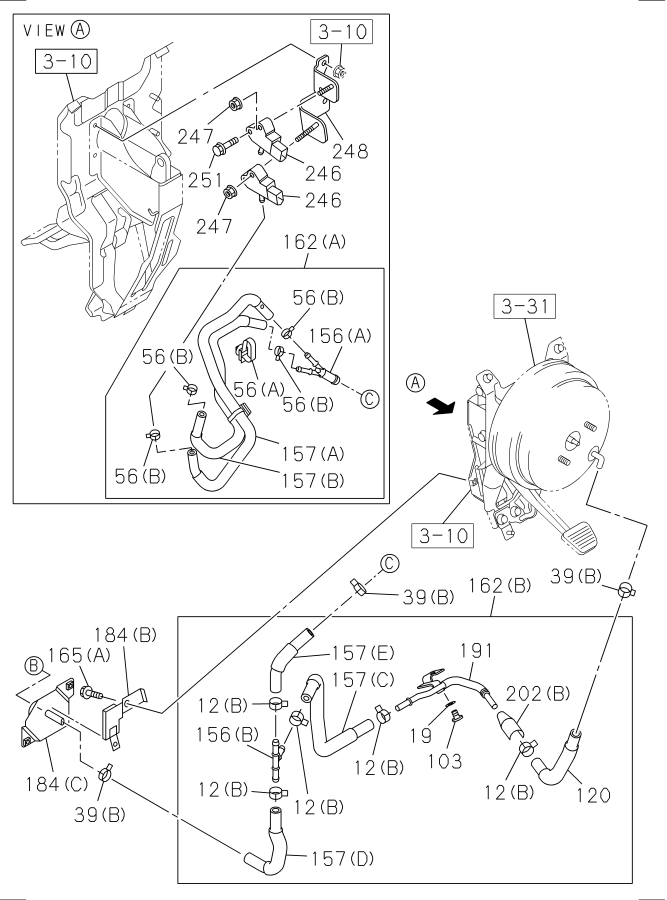 Diagram BRAKE PIPING; VACUUM NPR for your Isuzu