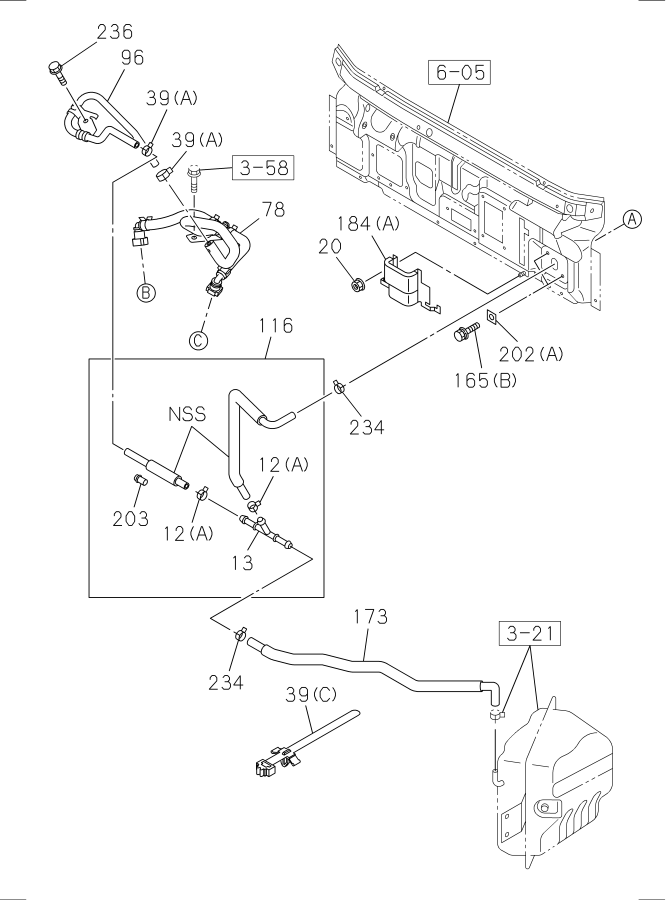 Diagram BRAKE PIPING; VACUUM NRR for your Isuzu