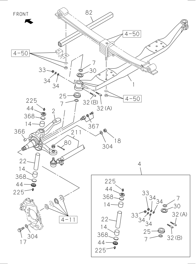 Diagram FRONT AXLE for your Isuzu FTR  