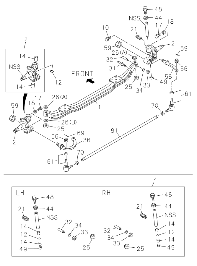 Diagram FRONT AXLE for your 1996 Isuzu