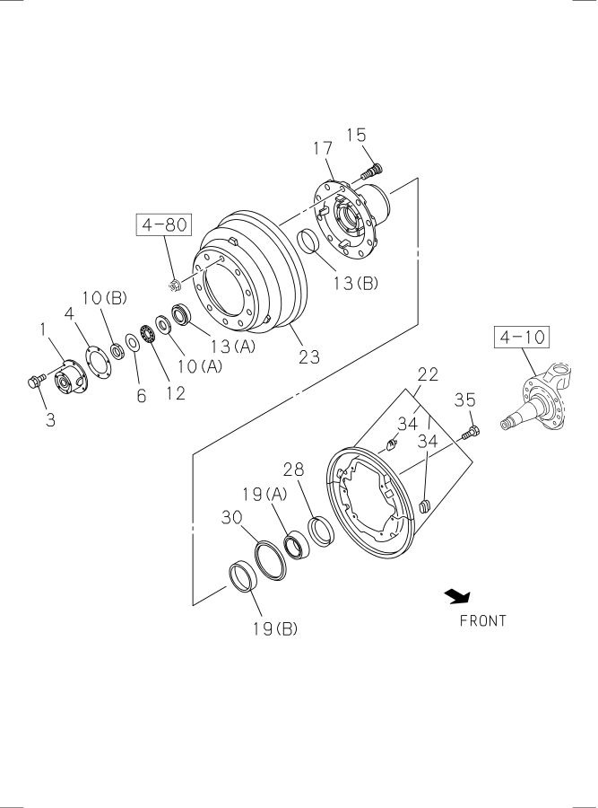 Diagram FRONT HUB AND DRUM OR ROTOR for your 2020 Isuzu NPR-HD   