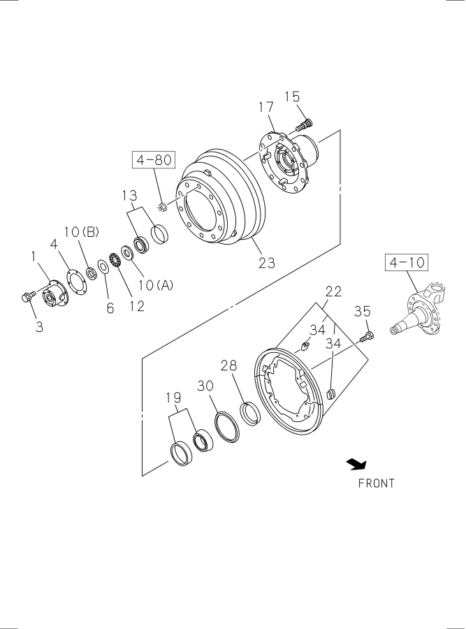 Diagram FRONT HUB AND DRUM OR ROTOR for your 2020 Isuzu NPR-HD   