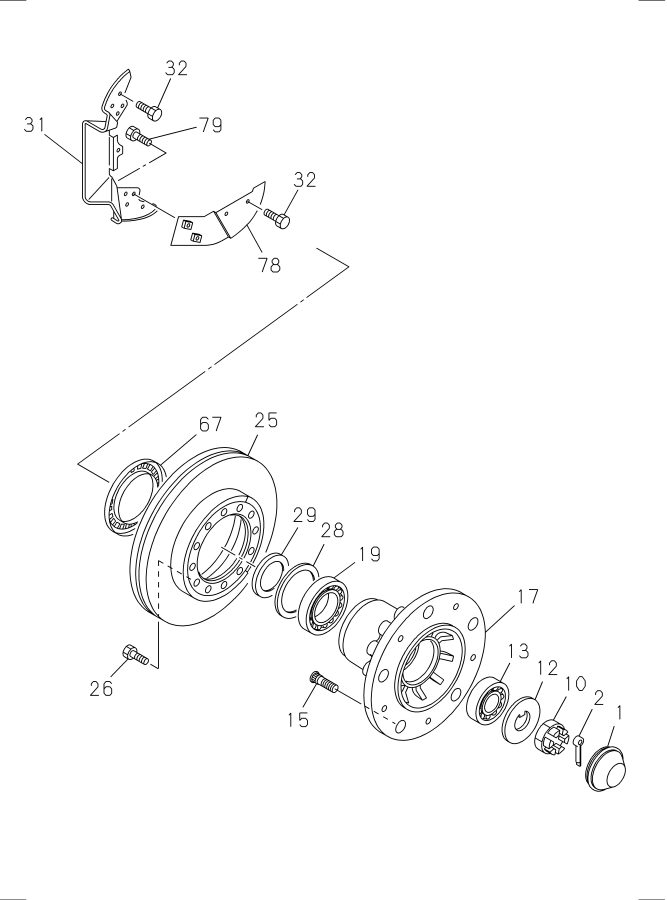 Diagram FRONT HUB AND DRUM OR ROTOR for your 1995 Isuzu NPR-HD   