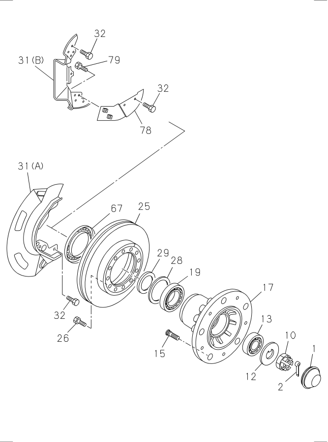 Diagram FRONT HUB AND DRUM OR ROTOR for your 2004 Isuzu NPR   