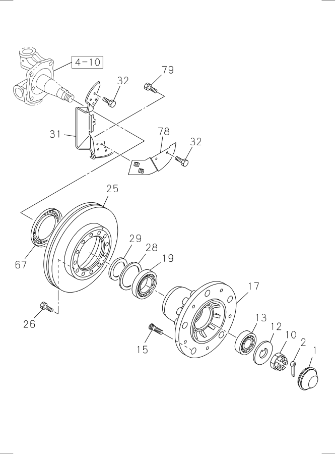 Diagram FRONT HUB AND DRUM OR ROTOR for your 2022 Isuzu NQR DOUBLE CAB  