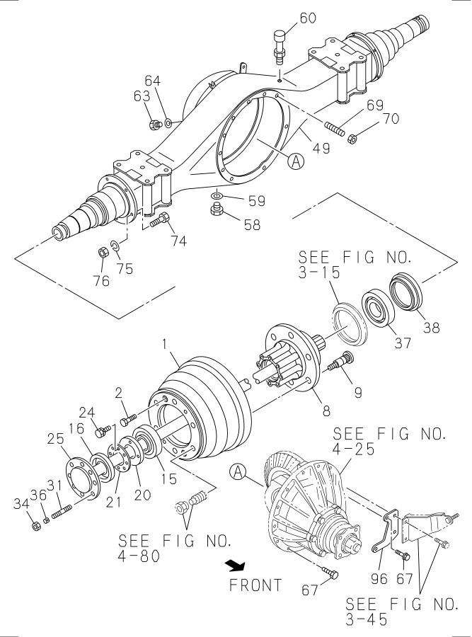 Diagram REAR AXLE CASE AND SHAFT for your 2000 Isuzu NPR   