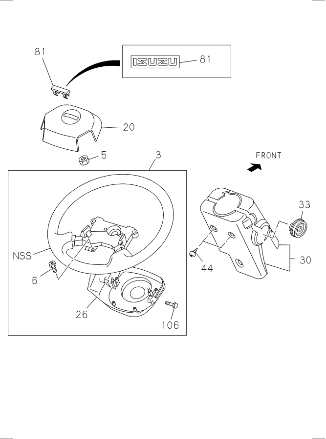 Diagram STEERING WHEEL AND COWL for your Isuzu NPR  