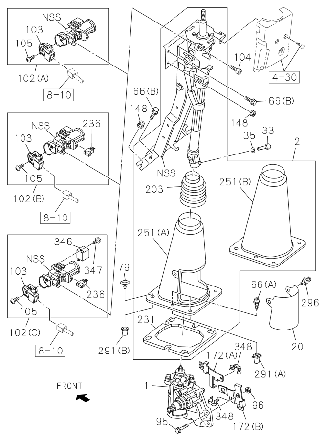 Diagram STEERING COLUMN AND SHAFT for your 2013 Isuzu NRR DIESEL 4HK1-TCS (RJS) SINGLE CAB AND SUPERLONG CHASSIS 