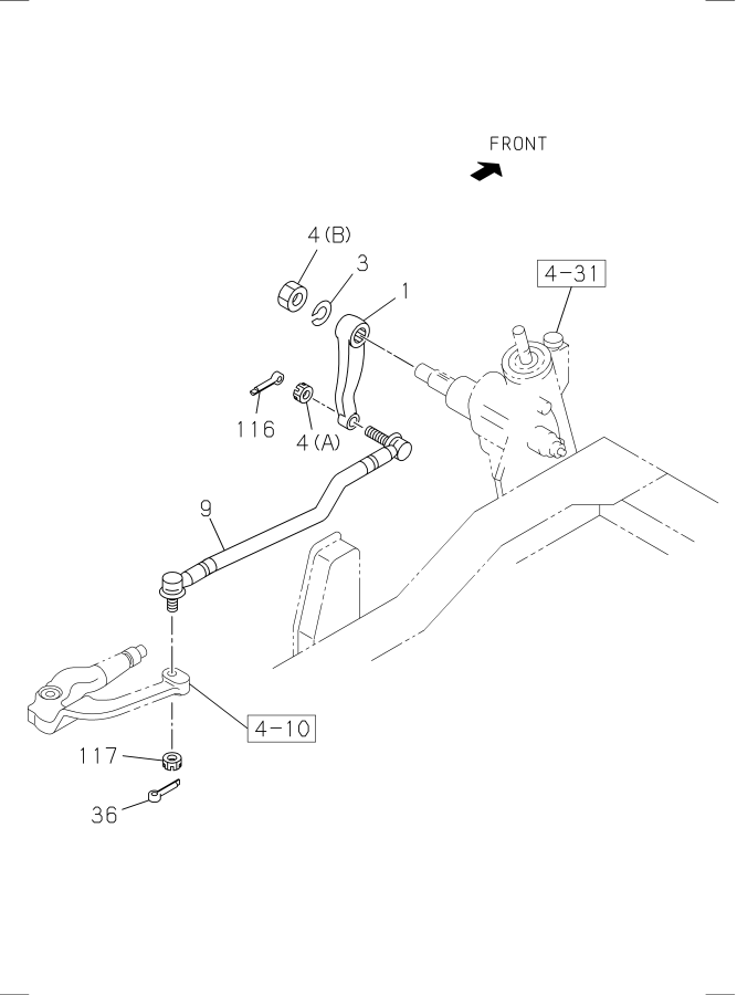 Diagram STEERING LINKAGE for your 2022 Isuzu NQR DOUBLE CAB  