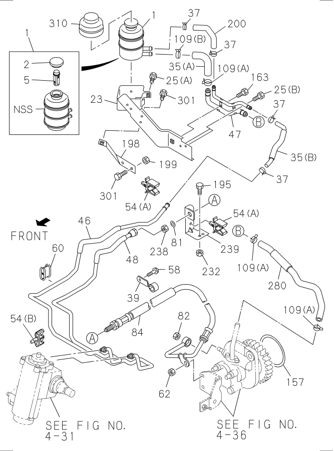 Diagram POWER STEERING CONTROL; CHASSIS SIDE for your Isuzu NQR  