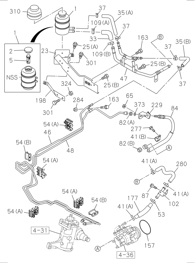 Diagram POWER STEERING CONTROL; CHASSIS SIDE for your Isuzu