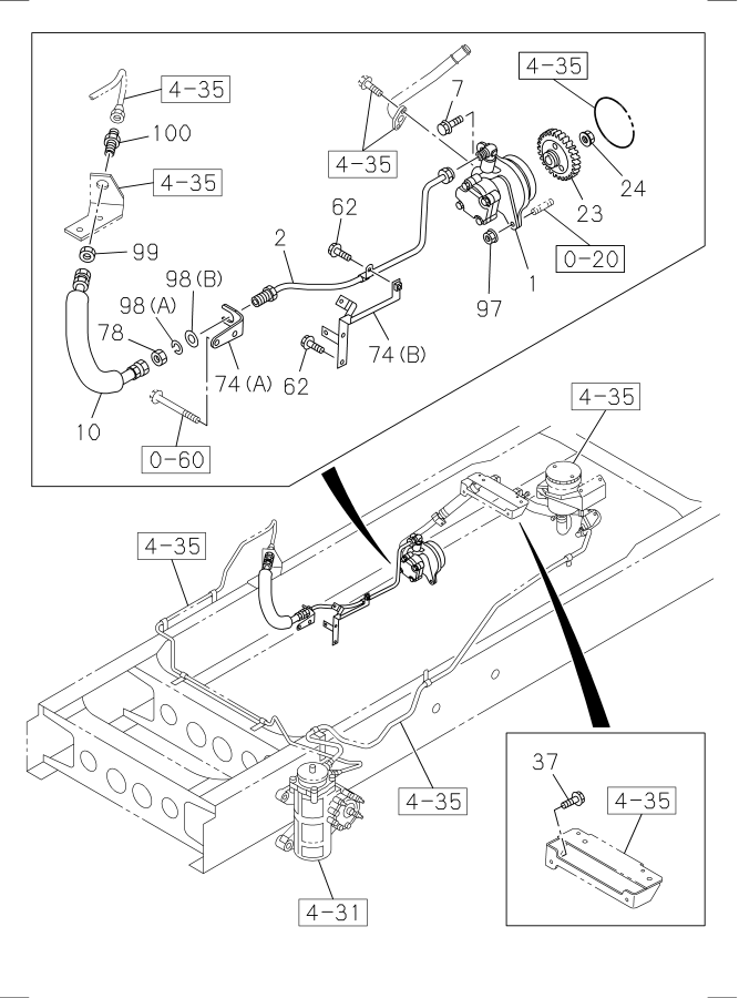 Diagram POWER STEERING CONTROL; ENGINE SIDE for your Isuzu