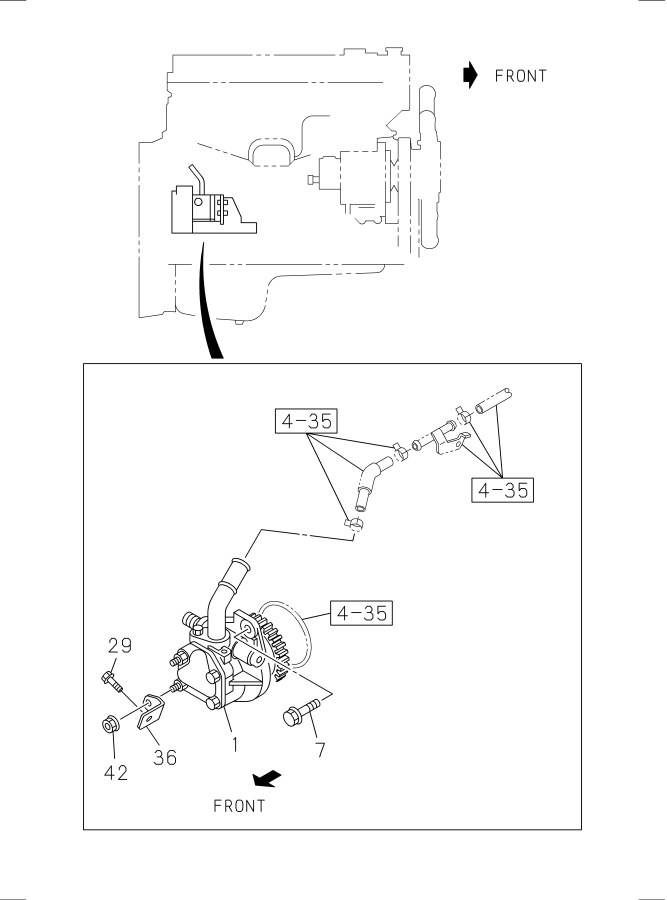 Diagram POWER STEERING CONTROL; ENGINE SIDE for your Isuzu