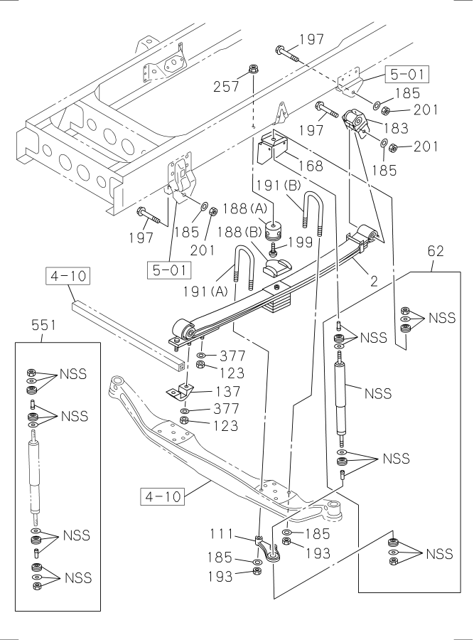 Diagram FRONT SUSPENSION for your Isuzu FTR  