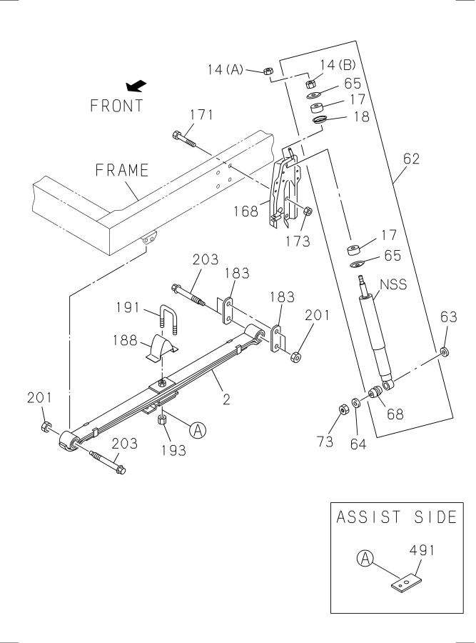 Diagram FRONT SUSPENSION for your 2023 Isuzu NPR   