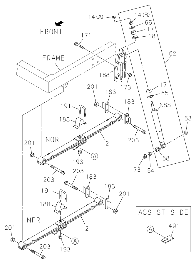 Diagram FRONT SUSPENSION for your 2007 Isuzu NQR   