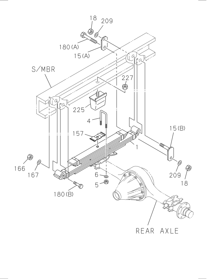 Diagram REAR SUSPENSION for your Isuzu NPR SINGLE CAB AND SHORT CHASSIS GAS V8 (LQ4)