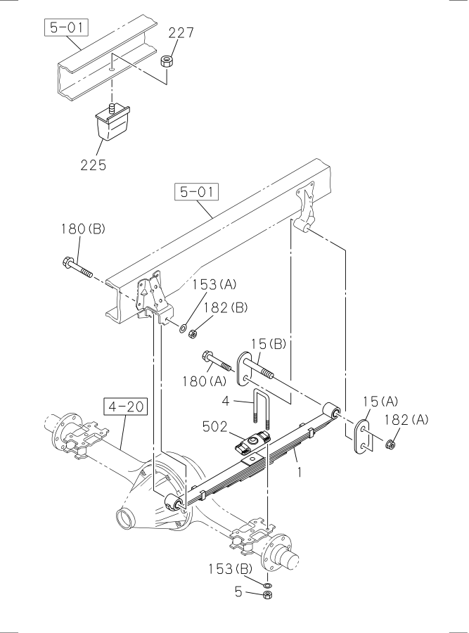 Diagram REAR SUSPENSION for your 2001 Isuzu NPR-HD   