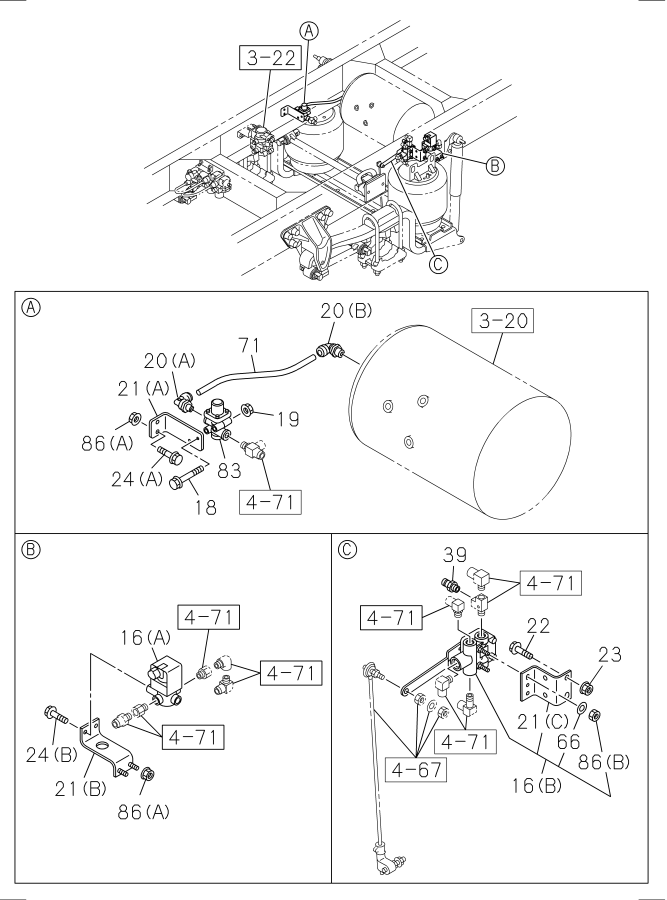 Diagram AIR SUSPENSION VALVE AND CONTROL for your Isuzu