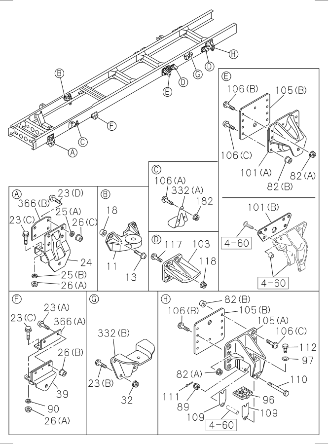 Diagram FRAME AND OTHER PARTS for your Isuzu